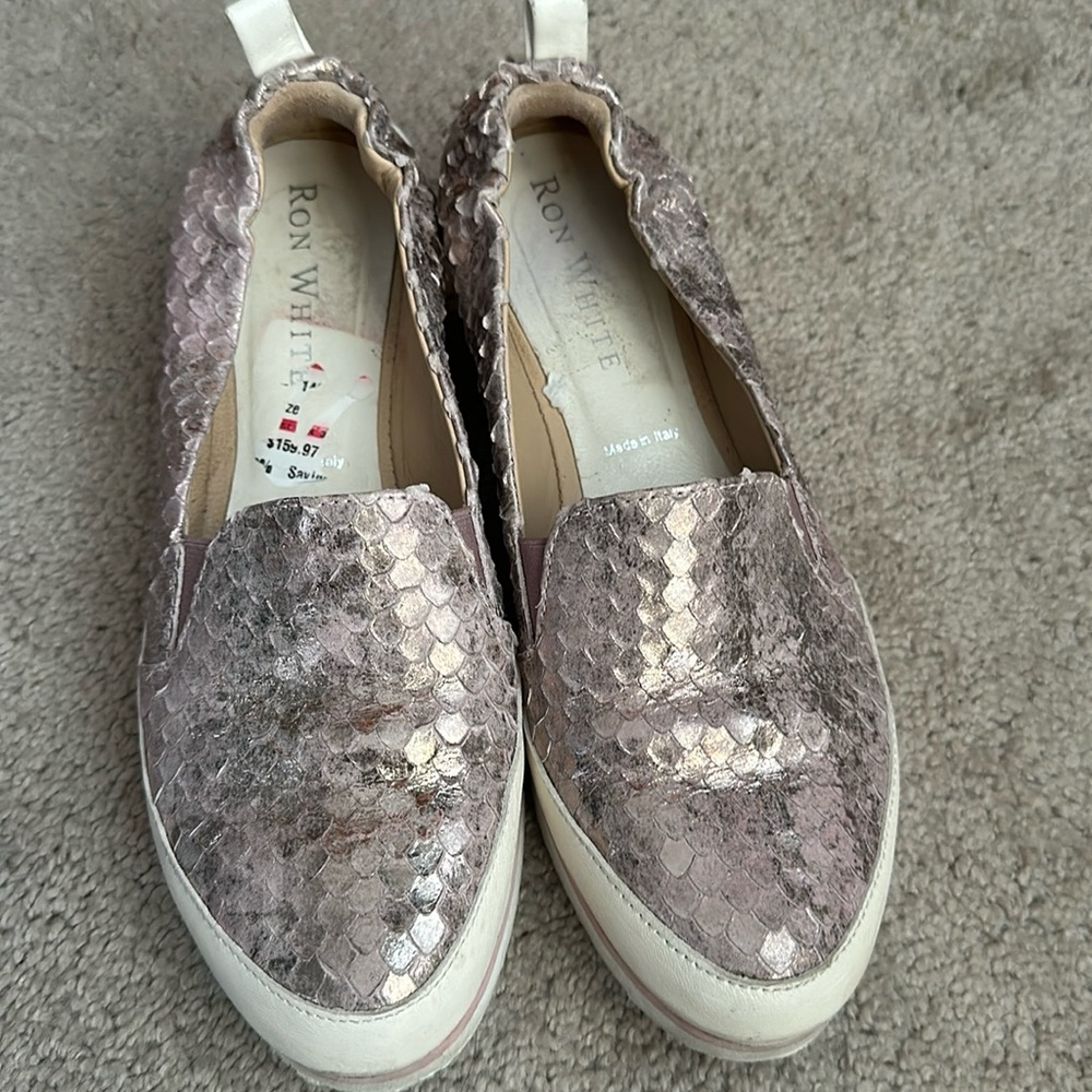 Ron white , Made in Italy , metallic sneakers